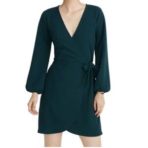 Madewell Texture & Thread Long-Sleeve Side-Tie Dress